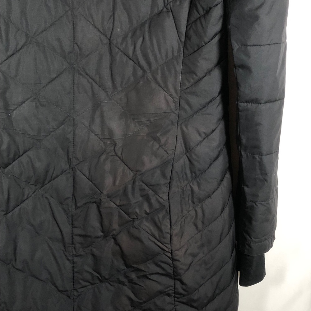Columbia Women's Long Black Quilted Hooded Puffer Coat - Picture 7 of 8
